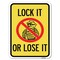 Signmission Lock It or Lose It W/ Graphic Heavy-Gauge Aluminum Rust Proof Parking Sign, 18" x 24", A-1824-23881 A-1824-23881 - alternate 1